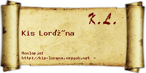 Kis Loréna névjegykártya